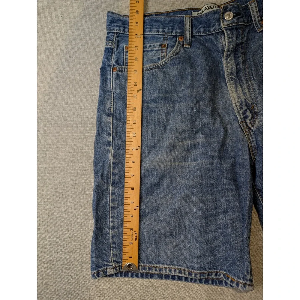 Levis 550 Denim Shorts Mens 36 Blue 100% Cotton Relaxed Fit Jorts - Picture 6 of 14